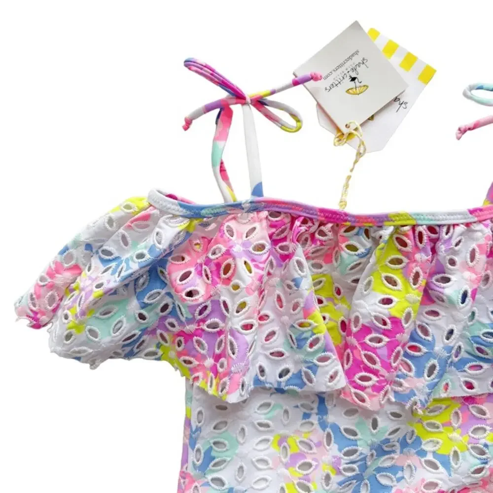 NWT Shade Critters Eyelet Ruffle Swimsuit Size 4T
